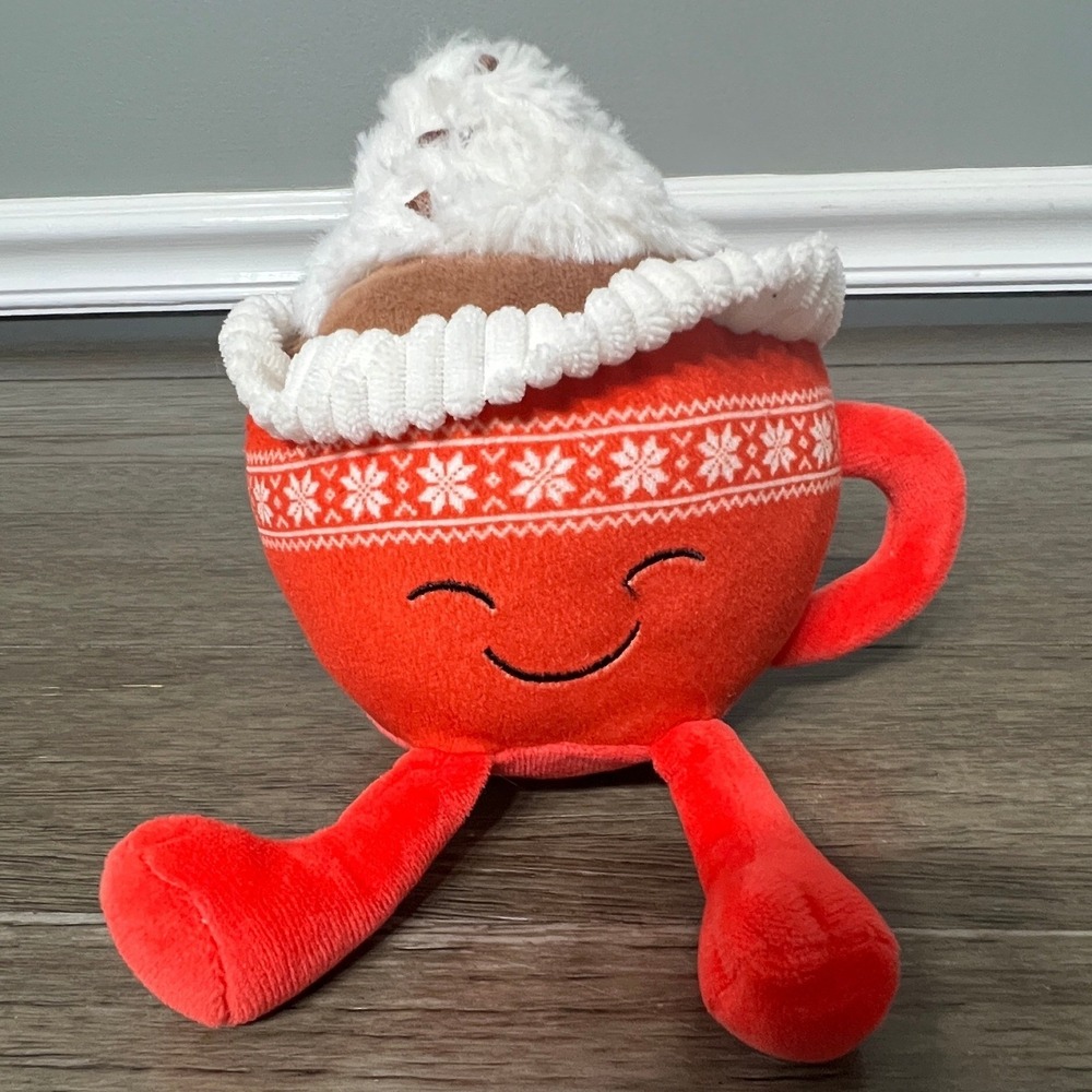 Giggle Scope Plush Hot Chocolate Mug Snowflake Red Christmas Stuffed Animal Toy